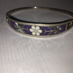 Butterfly and Flower Silver Bracelet